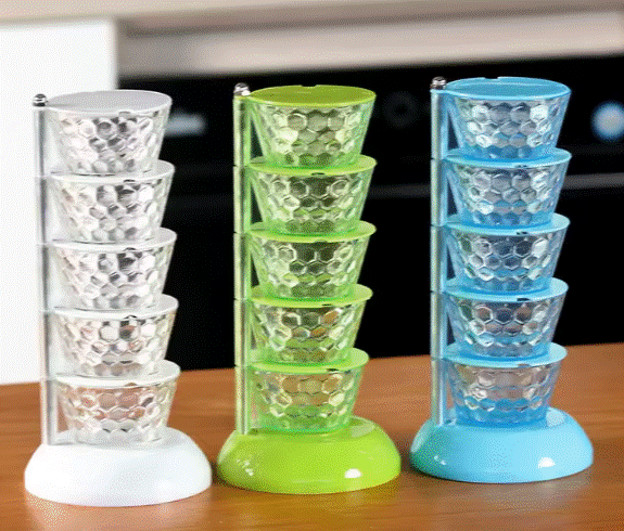 Rotating Vertical Spice Rack + Spoons